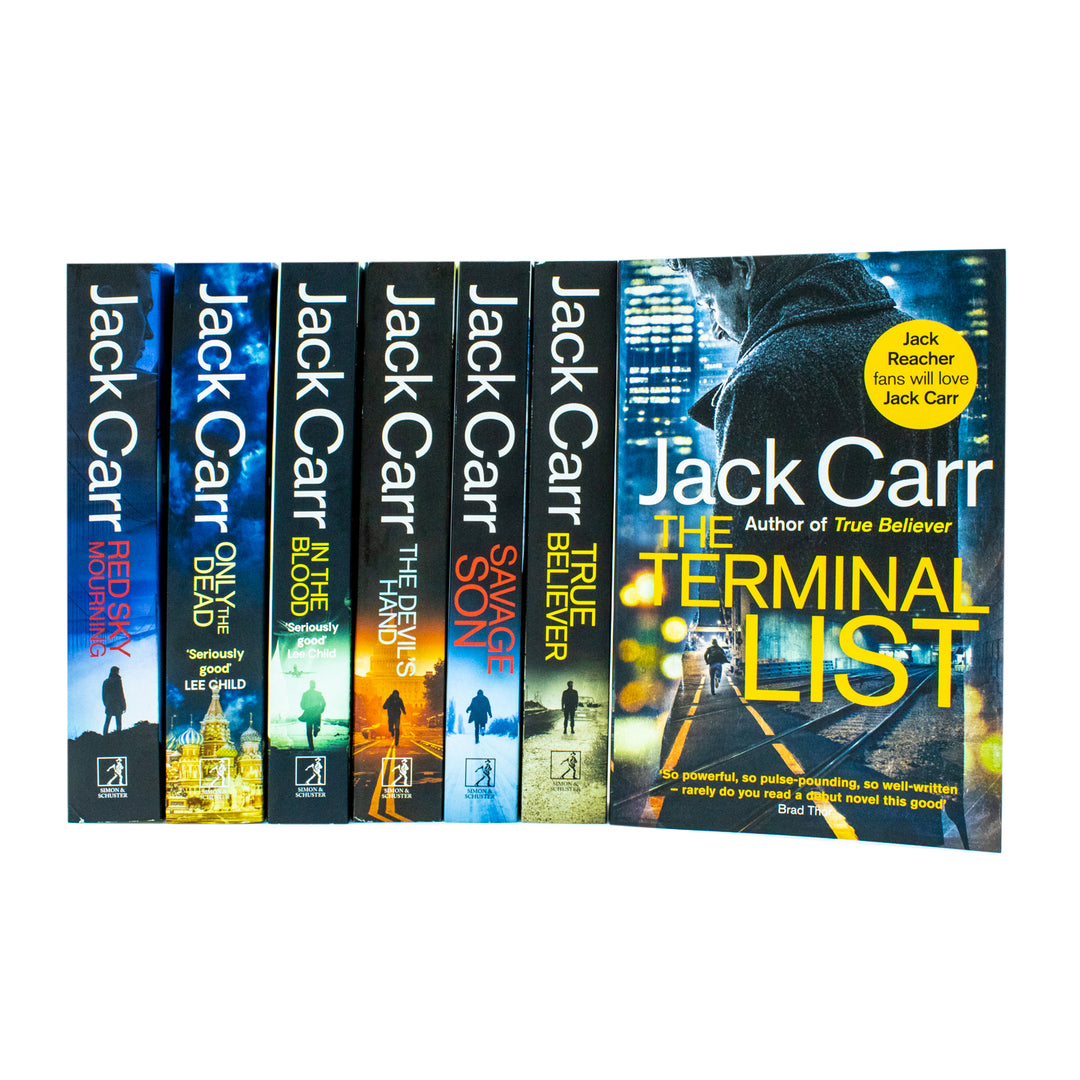 James Reece Series 7 Books Collection Set By Jack Carr (The Terminal List, True Believer, Savage Son, The Devil's Hand, In the Blood, Only the Dead & Red Sky Mourning)