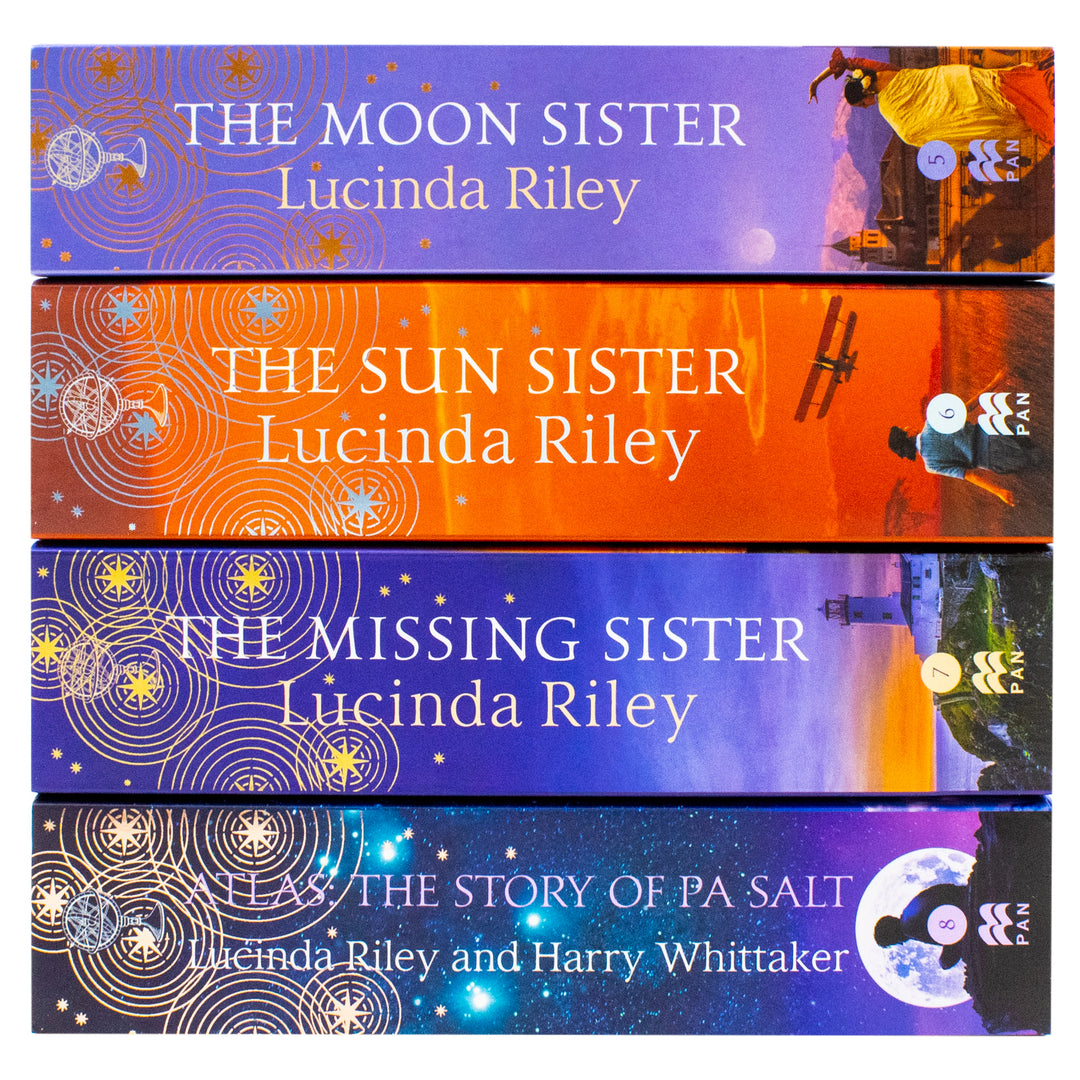 The Seven Sisters Series (Book 5-8) By Lucinda Riley and Harry Whittaker 4 Books Collection Set (The Moon Sister, The Sun Sister, The Missing Sister and Atlas: The Story of Pa Salt)