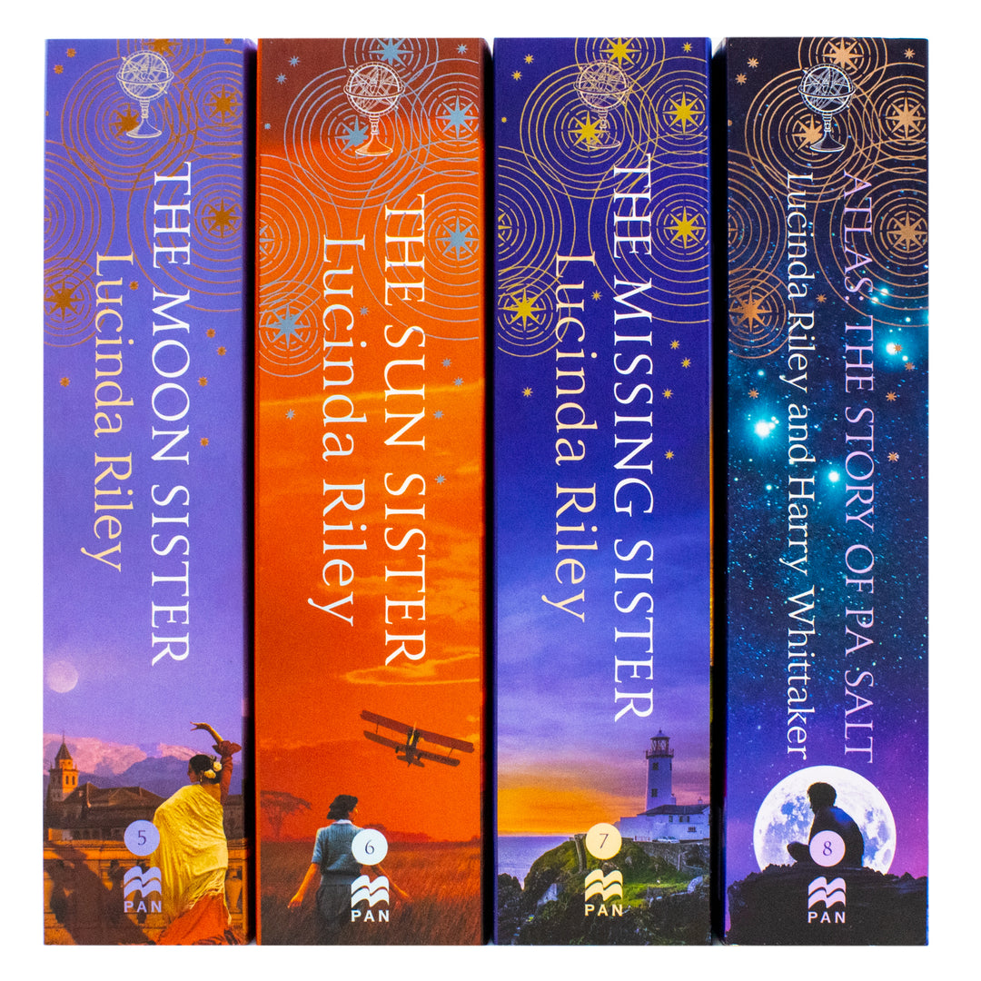 The Seven Sisters Series (Book 5-8) By Lucinda Riley and Harry Whittaker 4 Books Collection Set (The Moon Sister, The Sun Sister, The Missing Sister and Atlas: The Story of Pa Salt)