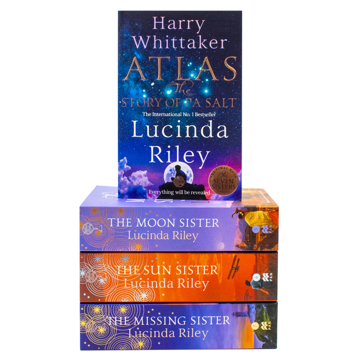 The Seven Sisters Series (Book 5-8) By Lucinda Riley and Harry Whittaker 4 Books Collection Set (The Moon Sister, The Sun Sister, The Missing Sister and Atlas: The Story of Pa Salt)