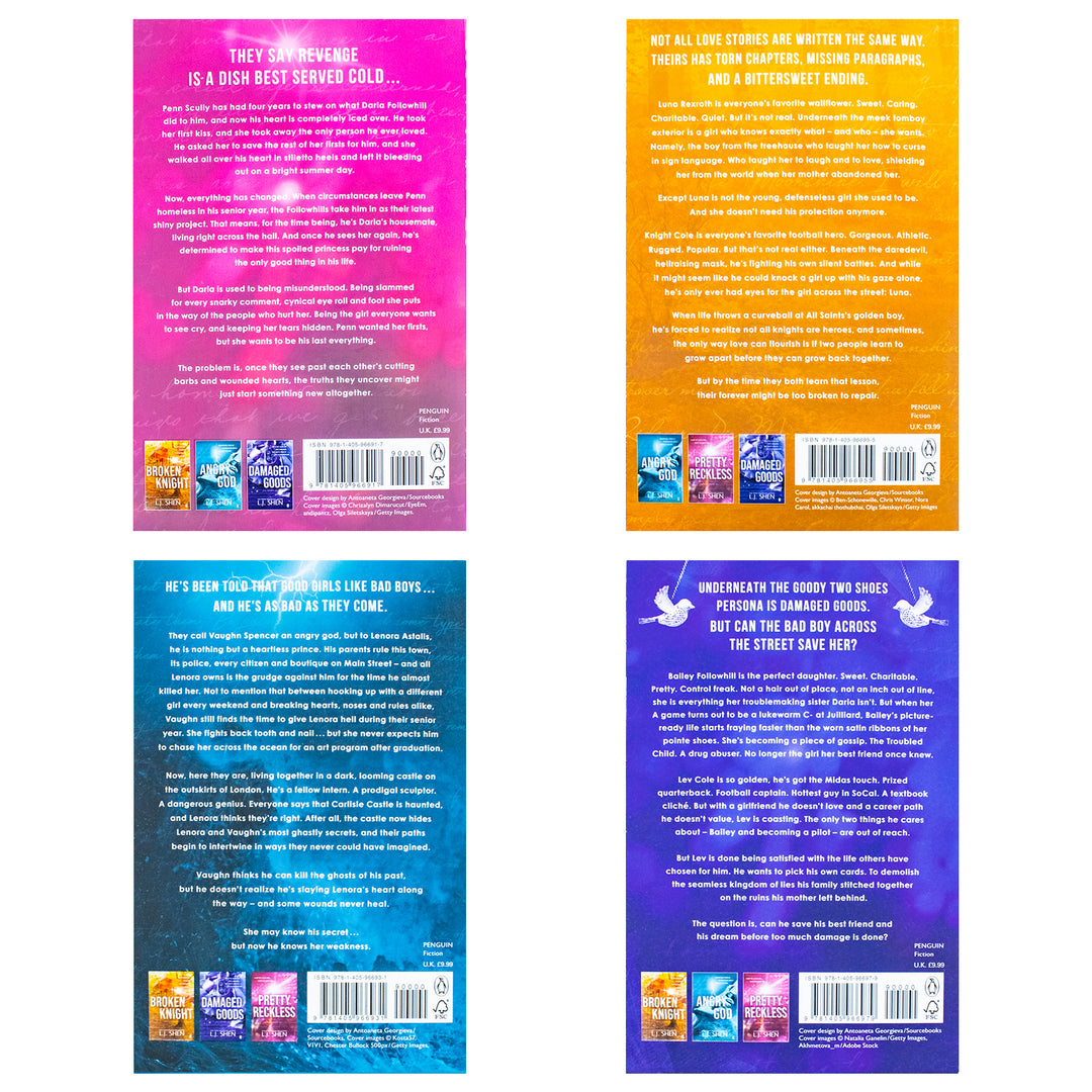 All Saints High Series (Book 1-4) by L. J. Shen 4 Books Collection Set (Pretty Reckless, Broken Knight, Angry God and Damaged Goods)