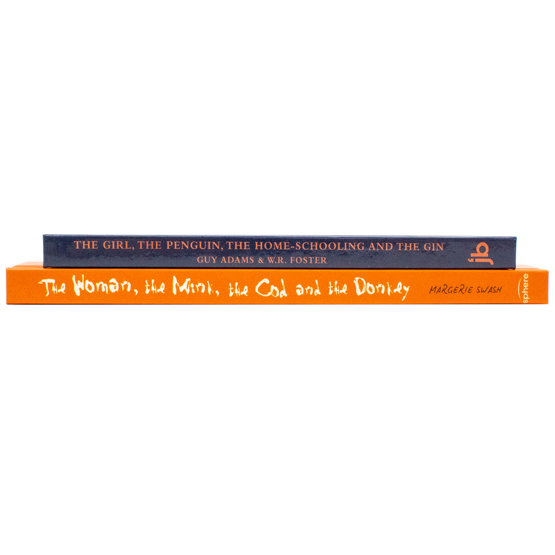 The Girl the Penguin the Home-Schooling and the Gin By Guy Adams and The Woman the Mink the Cod and the Donkey By Margerie Swash 2 Books Collection Set