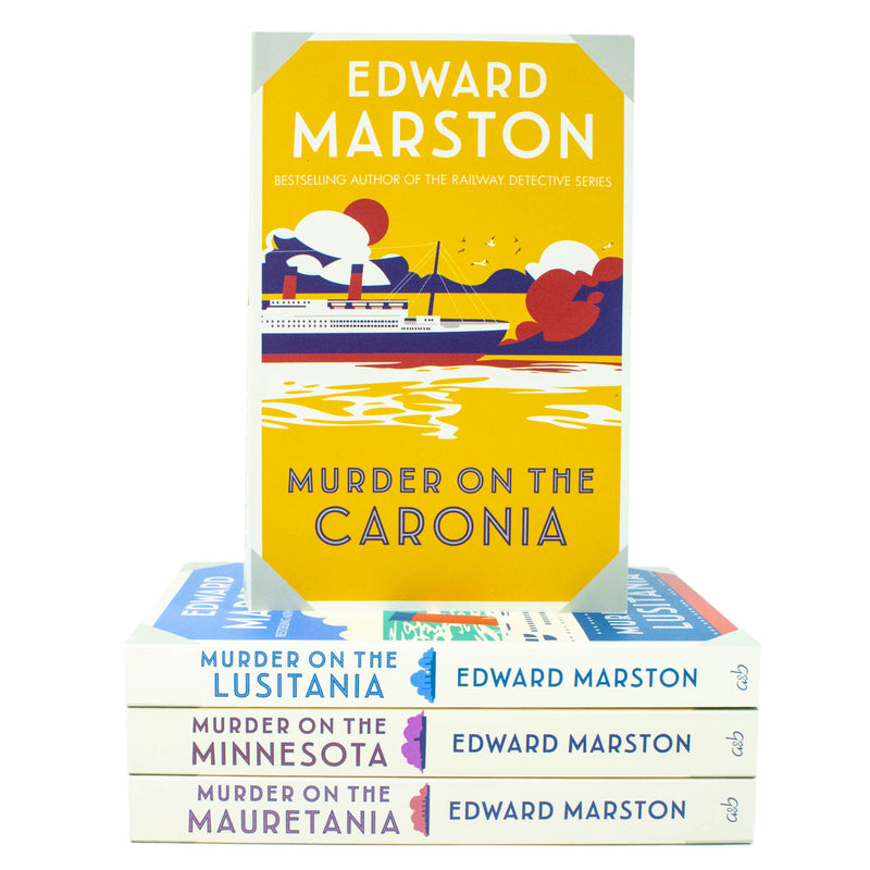 Edward Marston Ocean Liner Mysteries Collection 4 Books Set (Murder on the Lusitania, Murder on the Mauretania, Murder on the Minnesota, Murder on the Caronia)