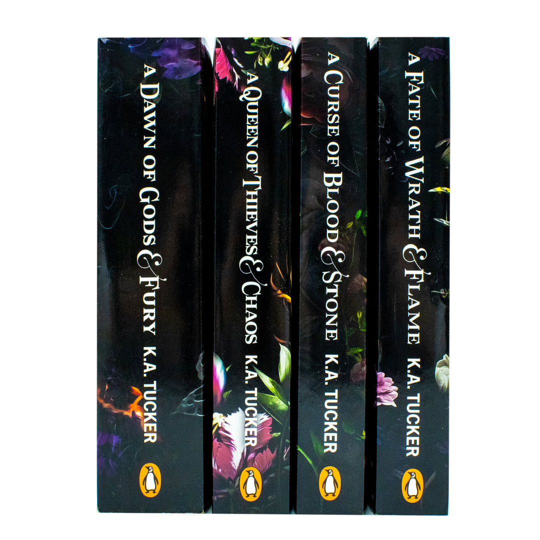 Fate and Flame Series Collection 4 Books Set By K.A. Tucker (A Fate of Wrath and Flame, A Curse of Blood and Stone, A Queen of Thieves and Chaos and A Dawn of Gods and Fury)