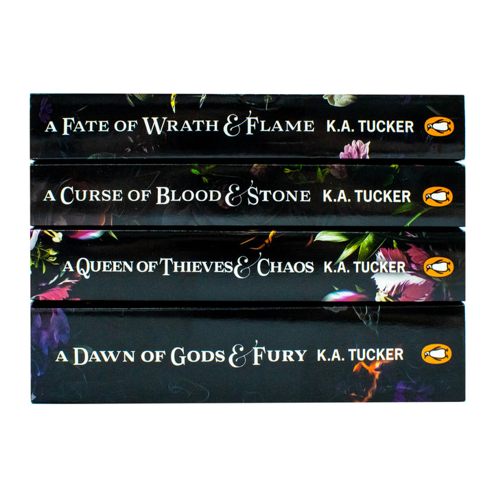 Fate and Flame Series Collection 4 Books Set By K.A. Tucker (A Fate of Wrath and Flame, A Curse of Blood and Stone, A Queen of Thieves and Chaos and A Dawn of Gods and Fury)
