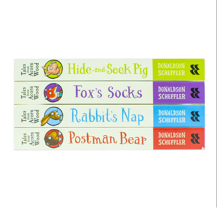 Julia Donaldson Tales From Acorn Wood Series Collection 4 Books Set - (Fox's Socks, Hide-And-Seek Pig, Rabbit's Nap, Postman Bear)