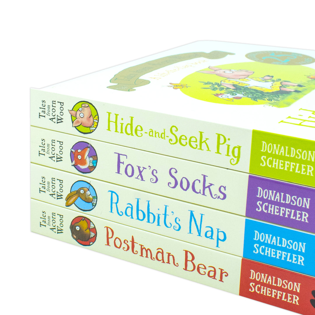 Julia Donaldson Tales From Acorn Wood Series Collection 4 Books Set - (Fox's Socks, Hide-And-Seek Pig, Rabbit's Nap, Postman Bear)