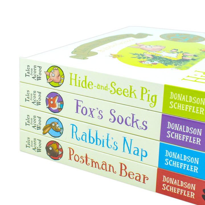 Julia Donaldson Tales From Acorn Wood Series Collection 4 Books Set - (Fox's Socks, Hide-And-Seek Pig, Rabbit's Nap, Postman Bear)