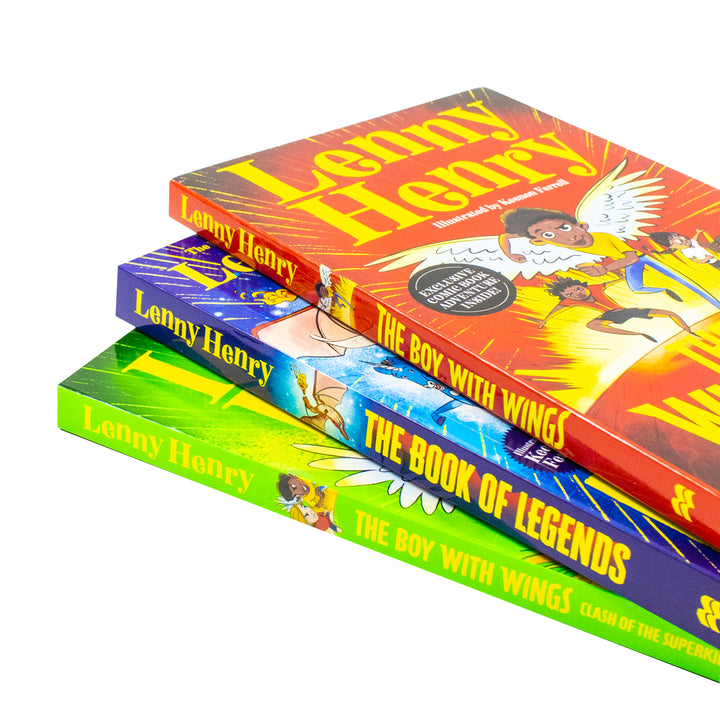 The Boy With Wings Series 3 Books Collection Set By Lenny Henry (The Boy With Wings, The Boy With Wings: Clash of the Superkids & The Book of Legends) Paperback
