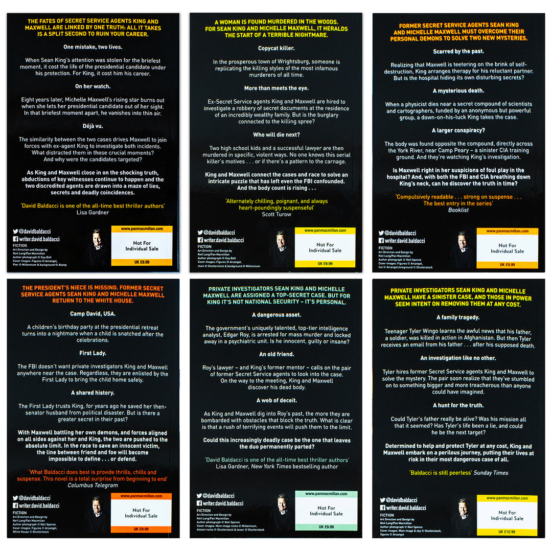 David Baldacci King & Maxwell 6-Book Set | Bestselling Thriller, Mystery & Suspense Series – Action-Packed Detective Fiction Collection for Adults