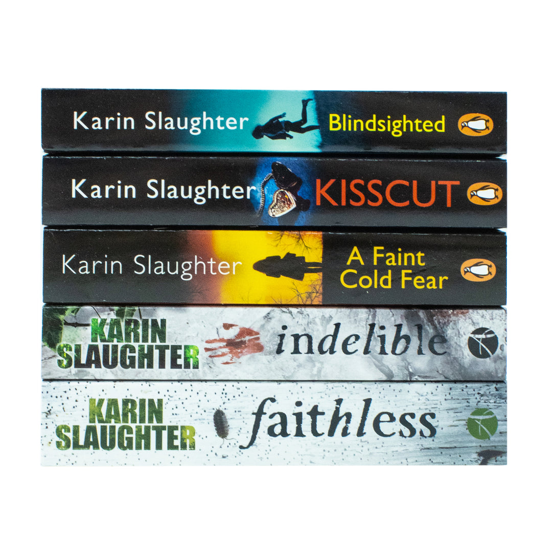 Karin Slaughter Collection 5 Books Set (Kisscut, Indelible, Faithless, Blindsighted, A Faint Cold Fear)