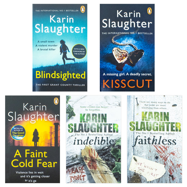 Karin Slaughter Collection 5 Books Set (Kisscut, Indelible, Faithless, Blindsighted, A Faint Cold Fear)