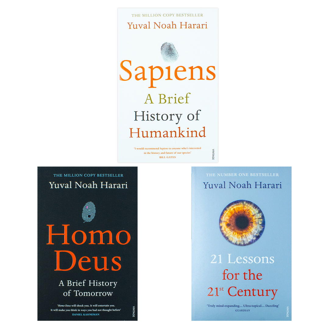Yuval Noah Harari Collection 3 Books Set - Sapiens, Homo Deus, 21 Lessons - Non-Fiction Bestsellers, History, Philosophy, Humanity, Insight