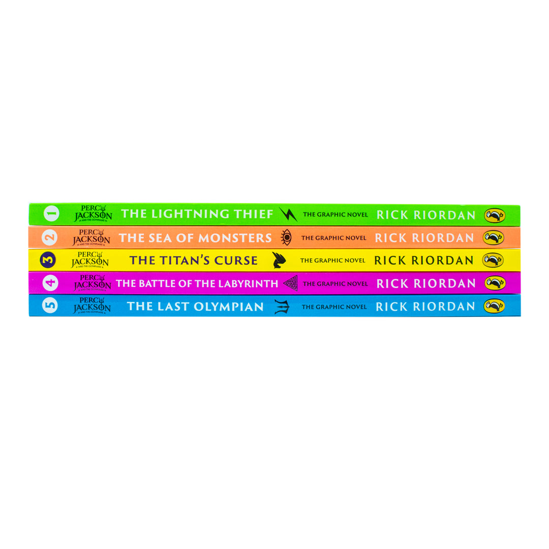 Percy Jackson Graphic Novels 5 Book Collection Set by Rick Riordan – Illustrated Children's Fantasy Adventure Series | Mythology, Young Readers & More