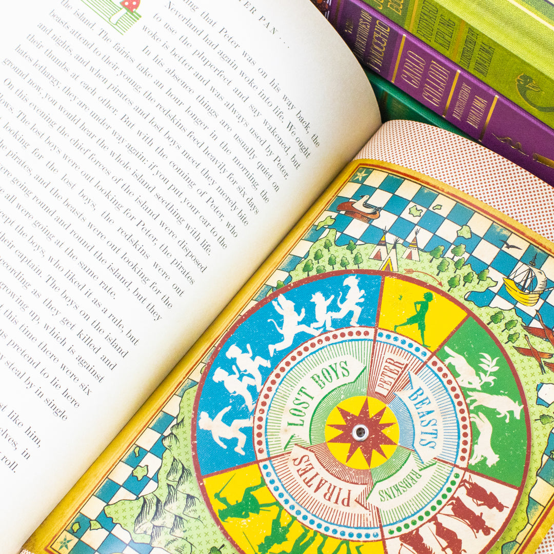 The Jungle Book, Peter Pan, The Wonderful Wizard and The Adventures of Pinocchio (Minalima Edition) 4 Books Collection Set