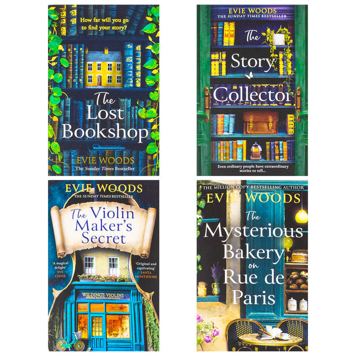 Evie Woods Collection 4 Books Set (The Violin Maker's Secret, The Mysterious Bakery on Rue de Paris, The Lost Bookshop and The Story Collector) | Paperback