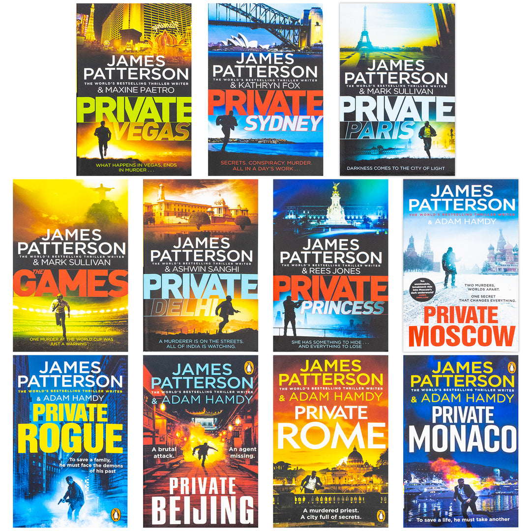 James Patterson Private Series 9 -19 Collection 11 Paperback Books Set (Private Vegas, Private Sydney, Private Paris, Private Delhi Private Monaco AND MORE!)