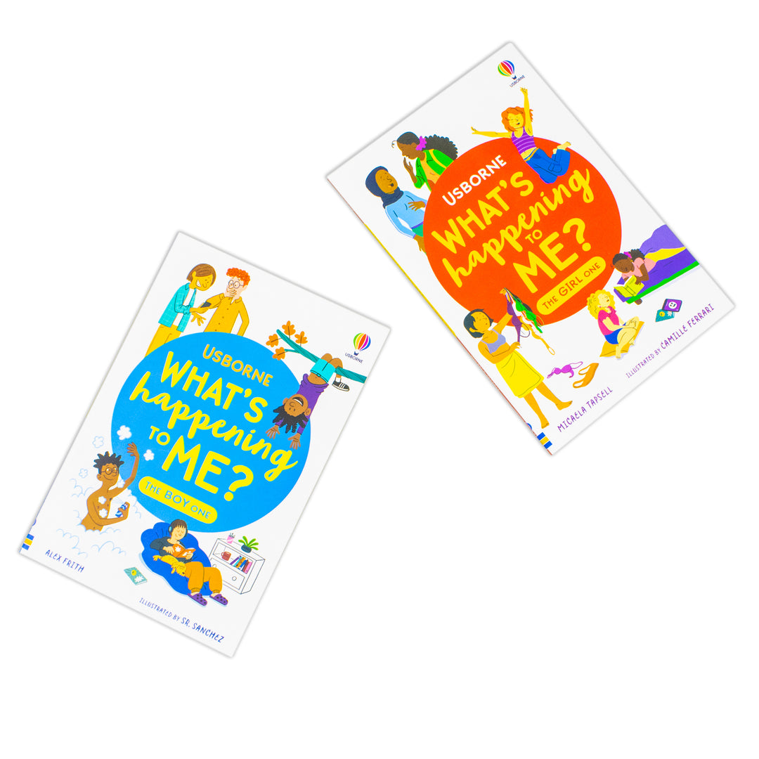 Usborne What's Happening to Me? 2 Books Collection Set - The Boy One and The Girl One | Growing Up and Puberty Guide for Boys and Girls (Paperback) | Body Changes, Emotions, Hygiene and Relationships | Ages 9-14
