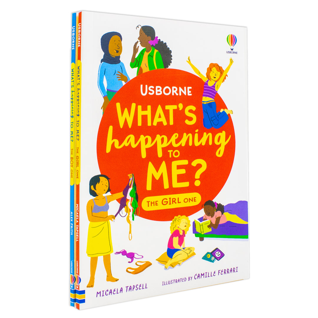 Usborne What's Happening to Me? 2 Books Collection Set - The Boy One and The Girl One | Growing Up and Puberty Guide for Boys and Girls (Paperback) | Body Changes, Emotions, Hygiene and Relationships | Ages 9-14
