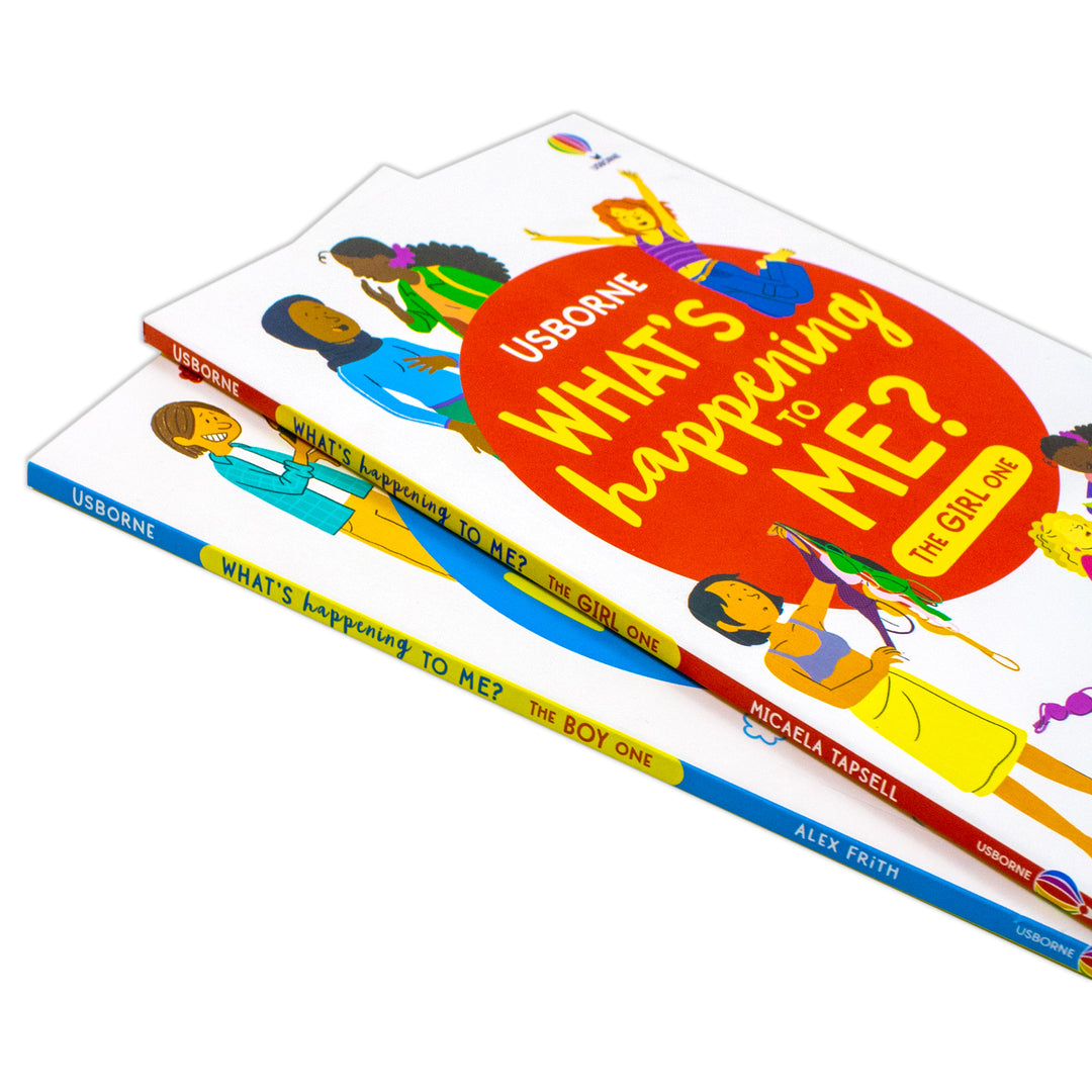 Usborne What's Happening to Me? 2 Books Collection Set - The Boy One and The Girl One | Growing Up and Puberty Guide for Boys and Girls (Paperback) | Body Changes, Emotions, Hygiene and Relationships | Ages 9-14