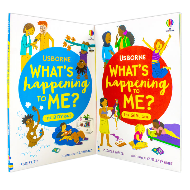 Usborne What's Happening to Me? 2 Books Collection Set - The Boy One and The Girl One | Growing Up and Puberty Guide for Boys and Girls (Paperback) | Body Changes, Emotions, Hygiene and Relationships | Ages 9-14