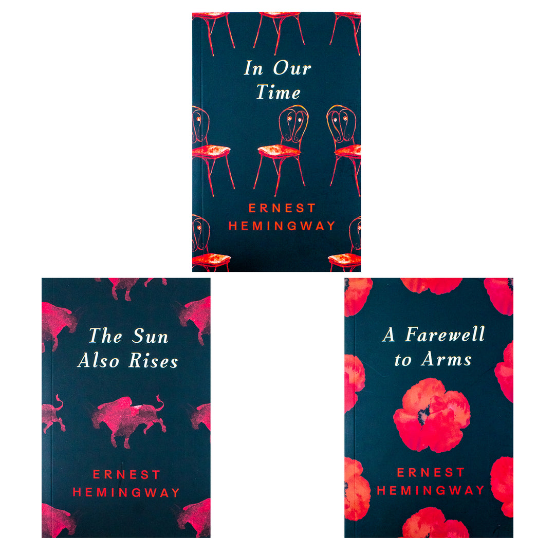The Selected Work Of Ernest Hemingway 3 Book Collection Set (In Oue Time, The Sun Also Rises, A Farewell To Arms )