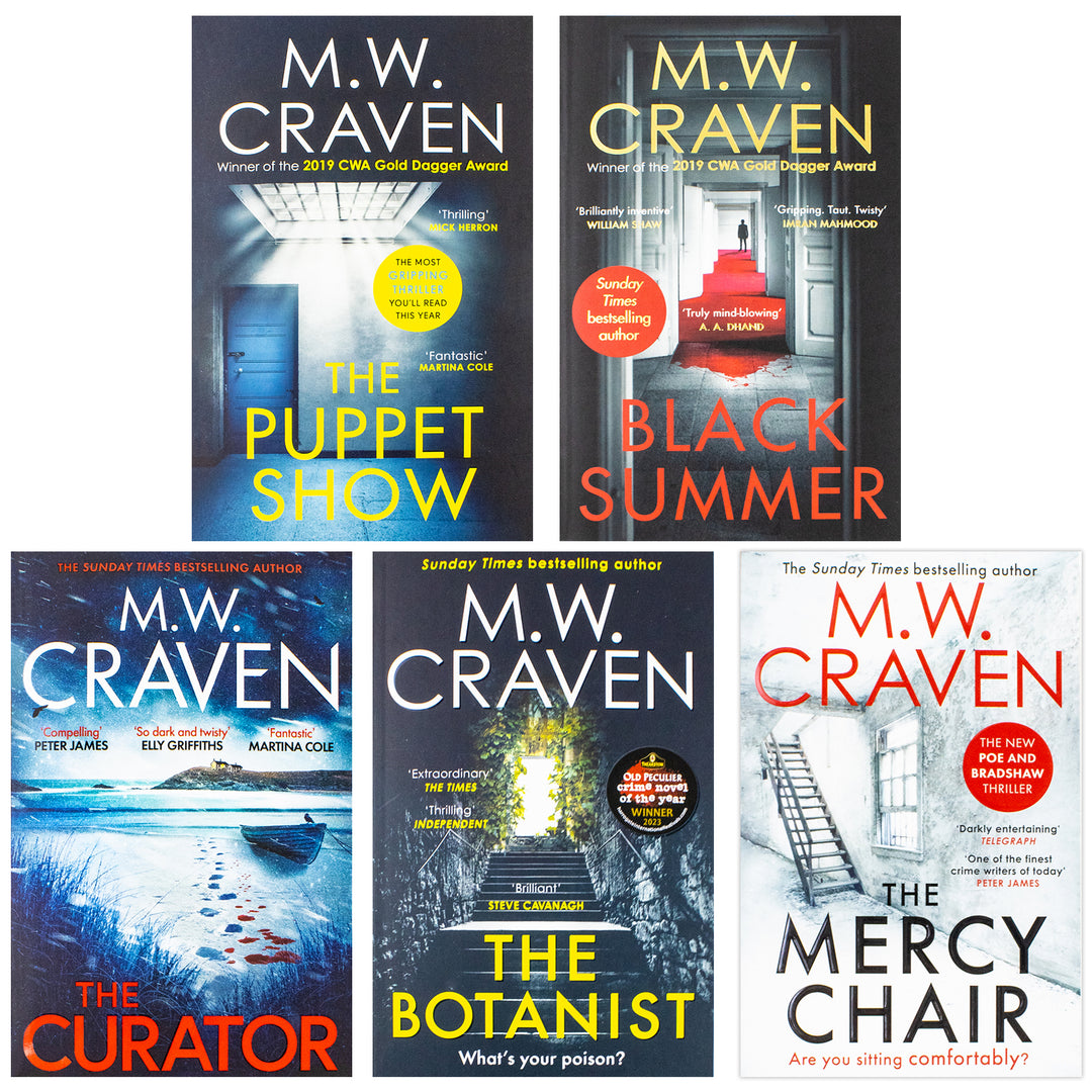 Washington Poe and Avison Fluke Series 5 Books Collection Set By M W Craven - Black Summer, The Puppet Show, The Curator, The Botanist, Dead Ground (Paperback)