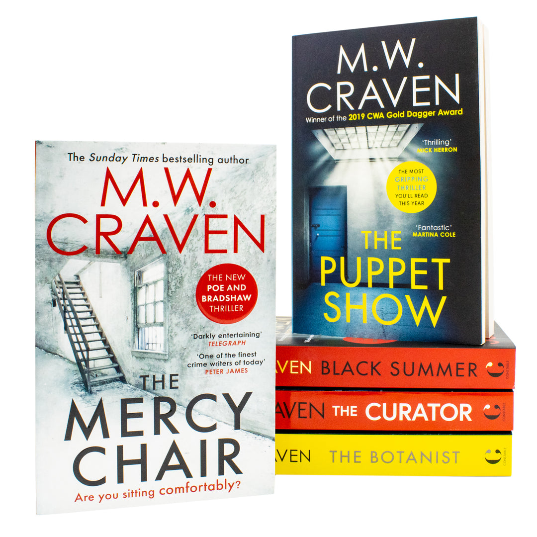Washington Poe and Avison Fluke Series 5 Books Collection Set By M W Craven - Black Summer, The Puppet Show, The Curator, The Botanist, Dead Ground (Paperback)