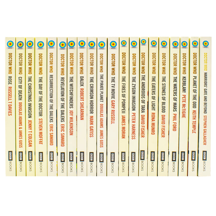 Doctor Who: Target Collection 1-20 Books Set | Paperback (Pirate Planet, Crimson Horror, Dalek, Rose, Waters of Mars, Kerblam, Stones of Blood, Eaters of Light, Fires of Pompeii, and More)