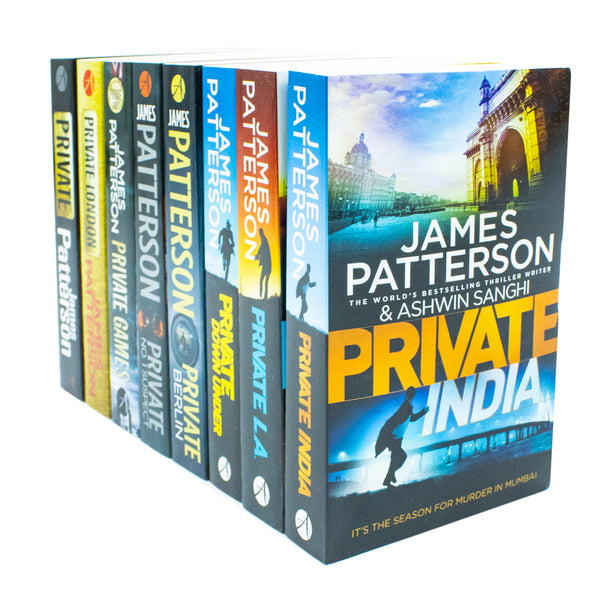 James Patterson Private Series 1-8 Books Collection Set (Private, Private London, Private Games, Private: No. 1 Suspect, Private Berlin, Private Down Under, Private L. A. & Private India)