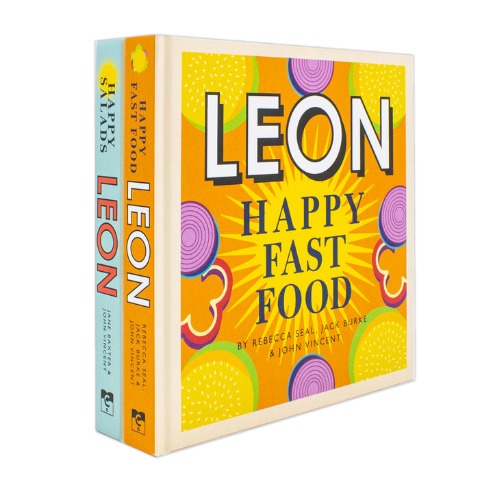 Leon Happy Salads and Happy Fast Food 2 Books Set By Jane Baxter, John Vincent, Rebecca Seal, Jack Burke