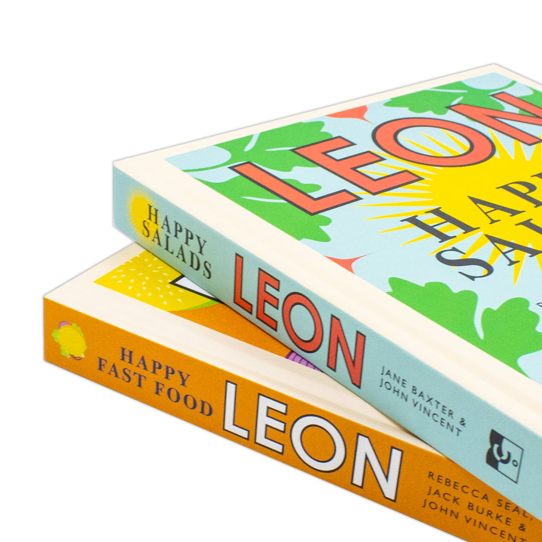 Leon Happy Salads and Happy Fast Food 2 Books Set By Jane Baxter, John Vincent, Rebecca Seal, Jack Burke