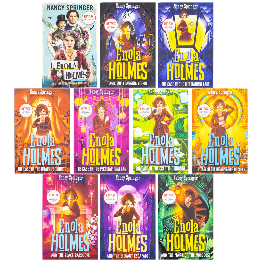 Enola Holmes Mysteries Series 1 - 10 Books Collection Set by Nancy Springer (Paperback)