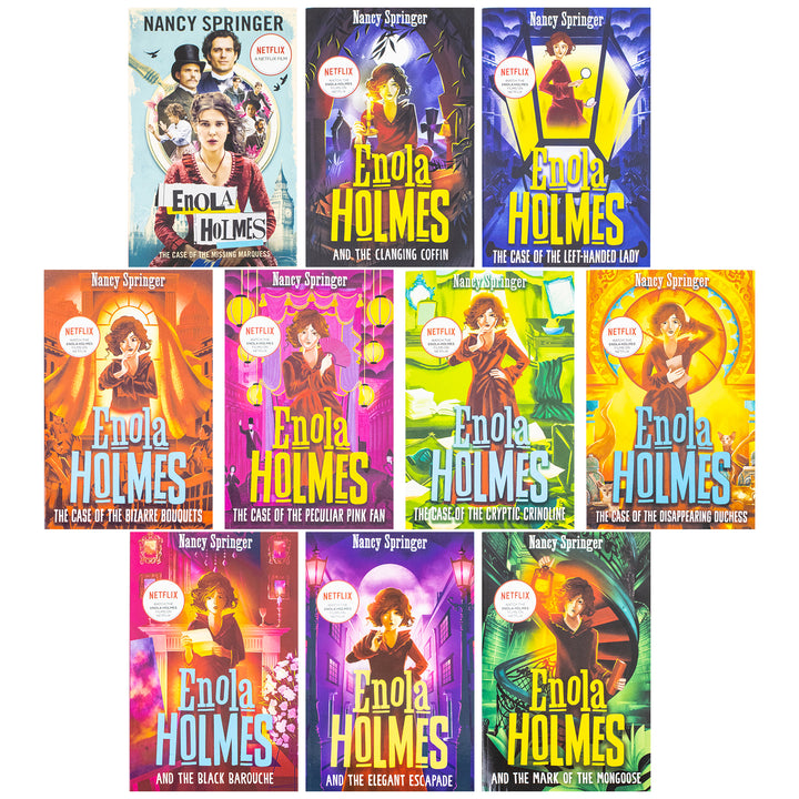 Enola Holmes Mysteries Series 1 - 10 Books Collection Set by Nancy Springer (Paperback)