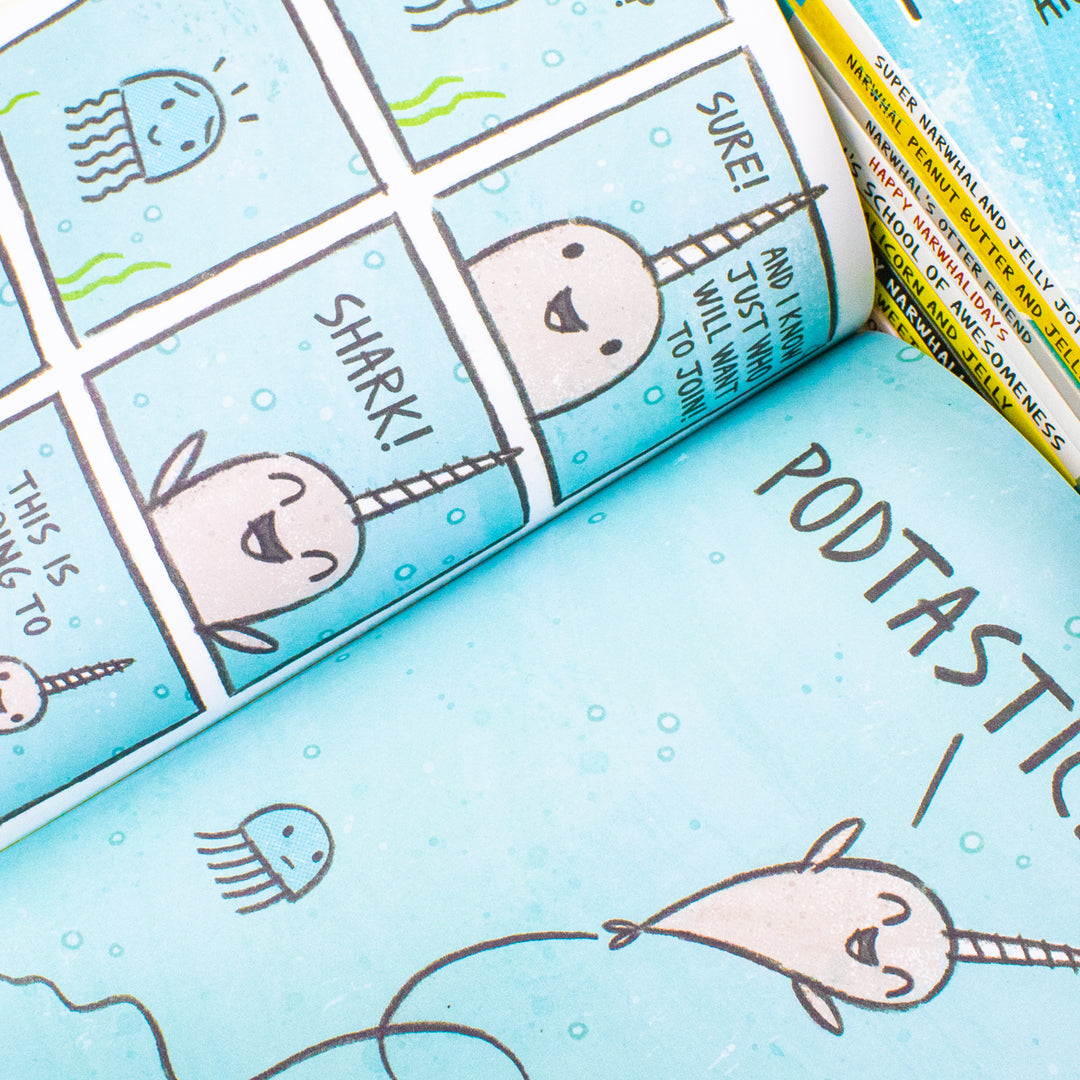 Narwhal and Jelly Series 1-10 Books Collection Set by Ben Clanton (A Waffle Lot of Love, Narwhal's Sweet Tooth, A Super Scary Narwhalloween, Narwhalicorn And Jelly and More)