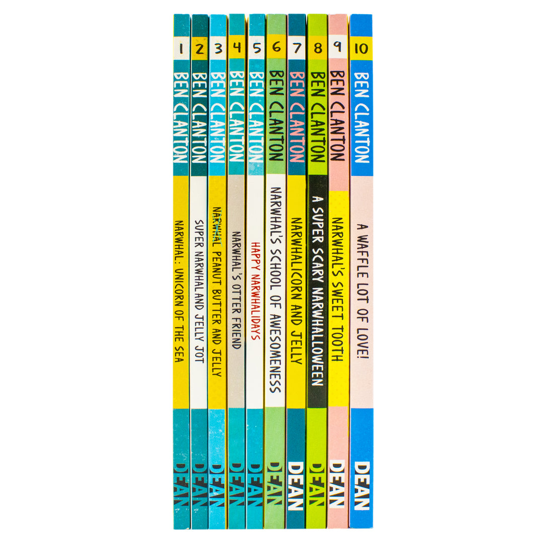 Narwhal and Jelly Series 1-10 Books Collection Set by Ben Clanton (A Waffle Lot of Love, Narwhal's Sweet Tooth, A Super Scary Narwhalloween, Narwhalicorn And Jelly and More)
