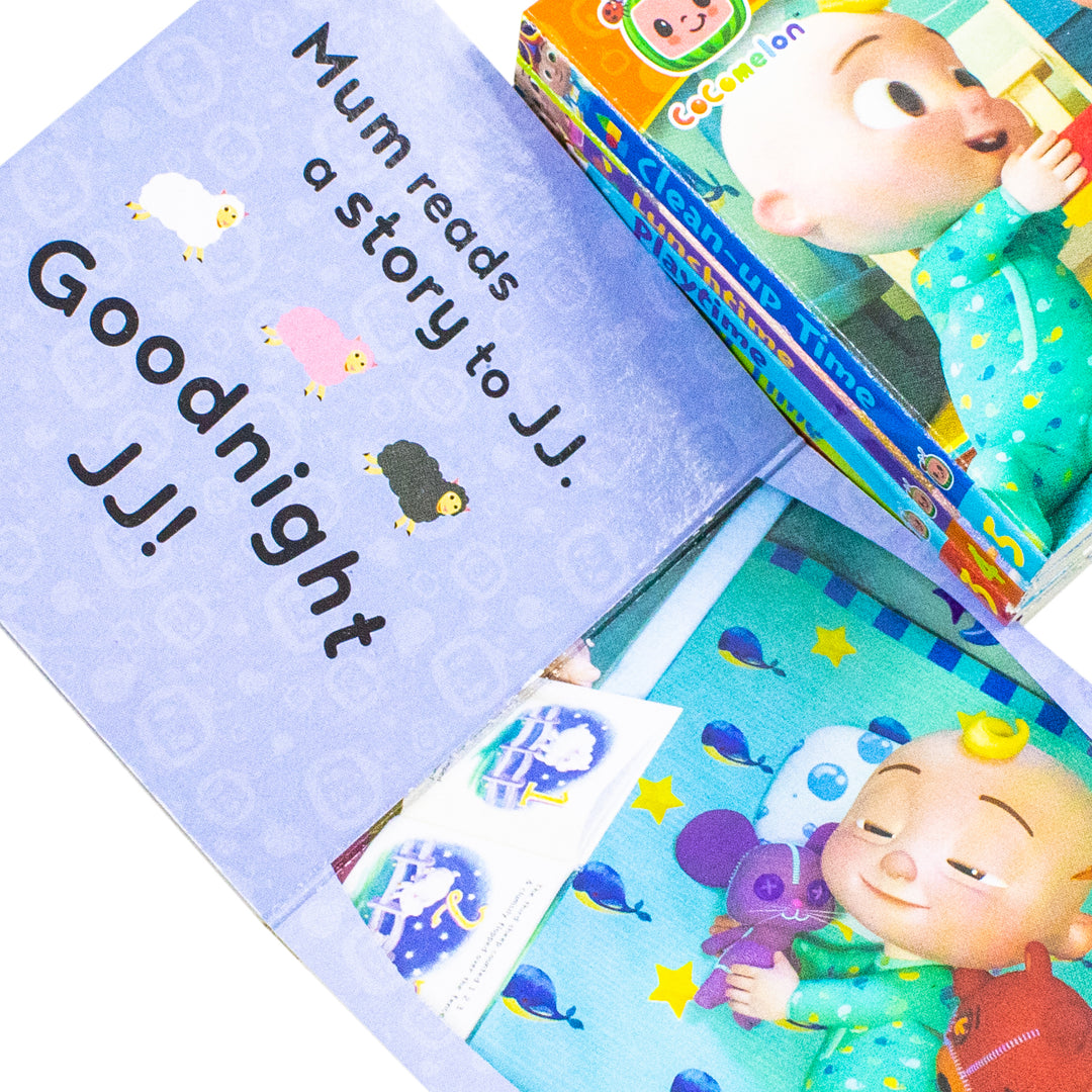 Cocomelon Little Learners Pocket Library 12 Board Books Collection Set (Animals, Fruit And Vegetables, Weather, Days of the Week, Family Time and More)