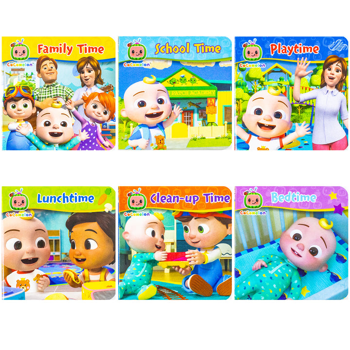 Cocomelon Little Learners Pocket Library 12 Board Books Collection Set (Animals, Fruit And Vegetables, Weather, Days of the Week, Family Time and More)