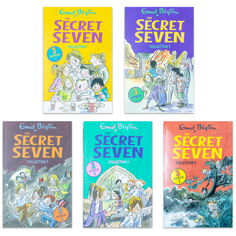 Enid Blyton The Secret Seven Series | 15 Classic Adventure & Mystery Stories | 5 Book Collection | Children's Paperback Fiction | Perfect Gift Ages 8+