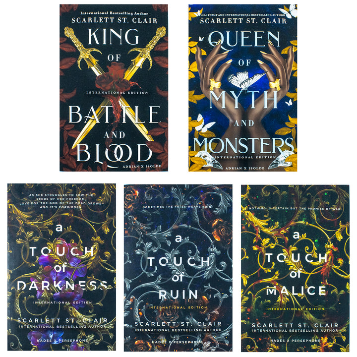 Scarlett St Clair Hades X Persephone & Adrian X Isolde Series Collection 5 Books Set (A Touch of Darkness, A Touch of Ruin, A Touch of Malice, King of Battle and Blood & Queen of Myth and Monsters)
