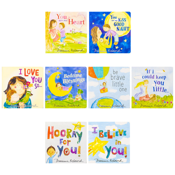 Big Library Board Book Marianne Richmond 8 Books Collection Box Set (I Love You So,If I Could Keep You Little, You Are My Kiss Good Night,Be Brave Little One,Hooray For You,I Believe In You and More)