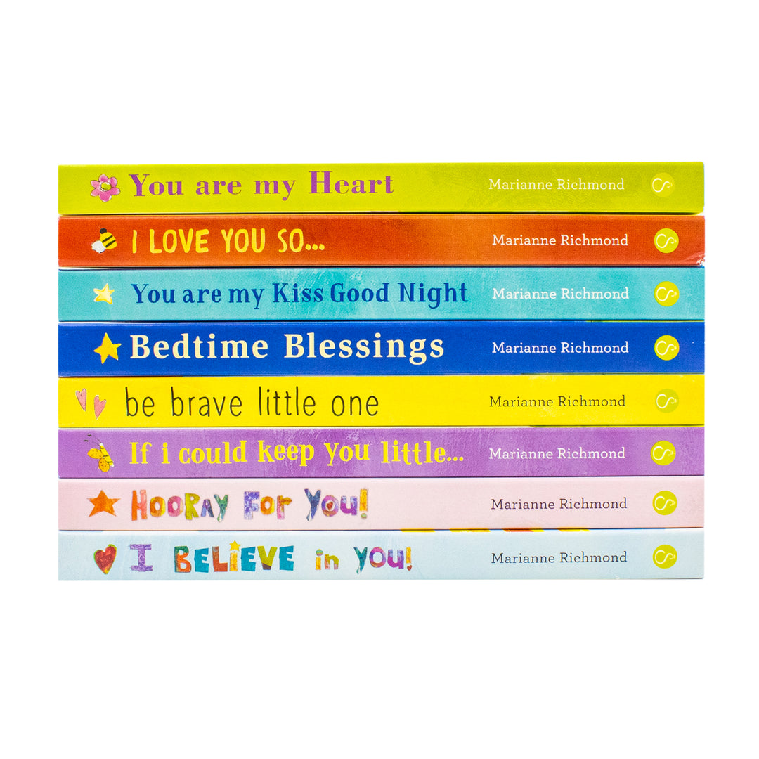Big Library Board Book Marianne Richmond 8 Books Collection Box Set (I Love You So,If I Could Keep You Little, You Are My Kiss Good Night,Be Brave Little One,Hooray For You,I Believe In You and More)