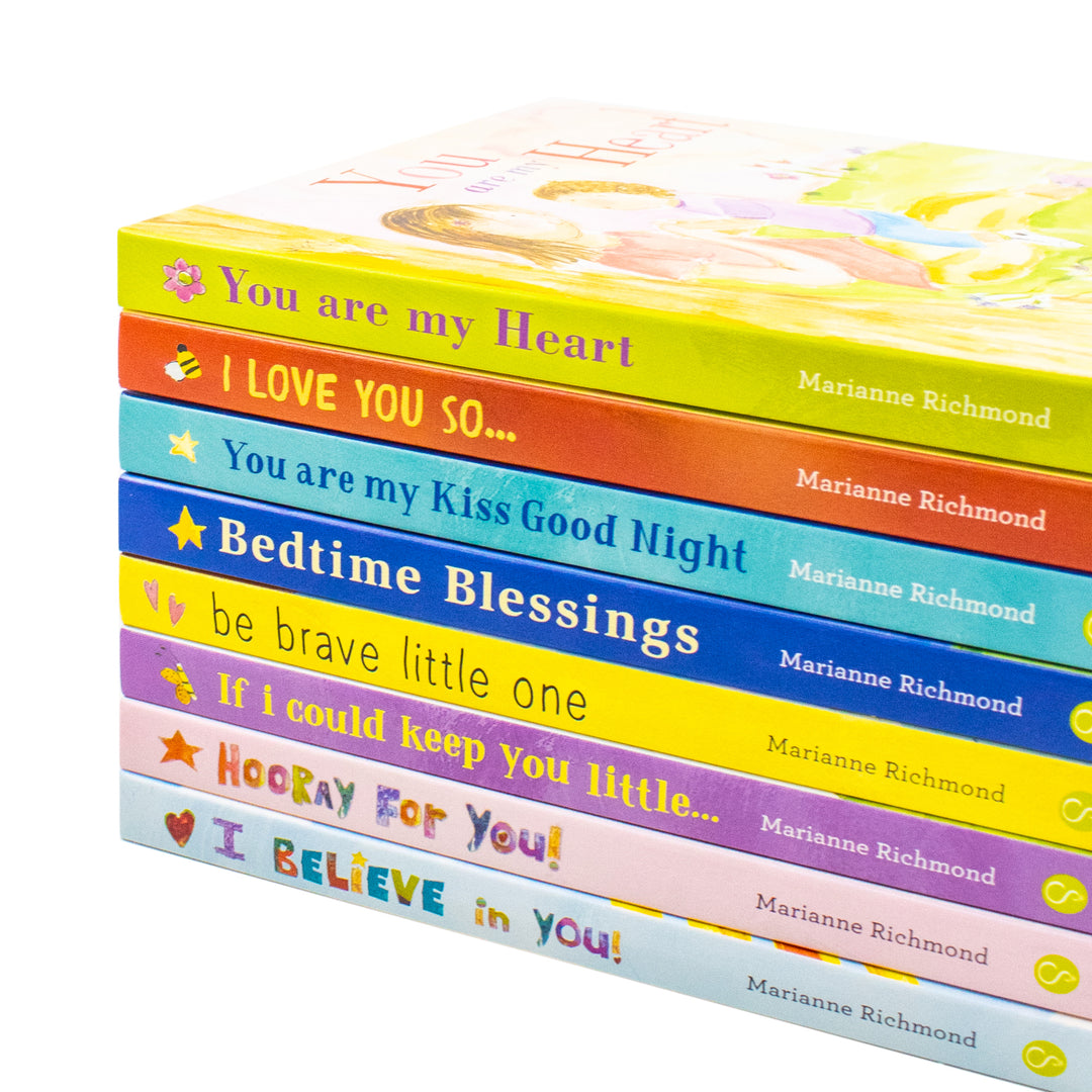 Big Library Board Book Marianne Richmond 8 Books Collection Box Set (I Love You So,If I Could Keep You Little, You Are My Kiss Good Night,Be Brave Little One,Hooray For You,I Believe In You and More)