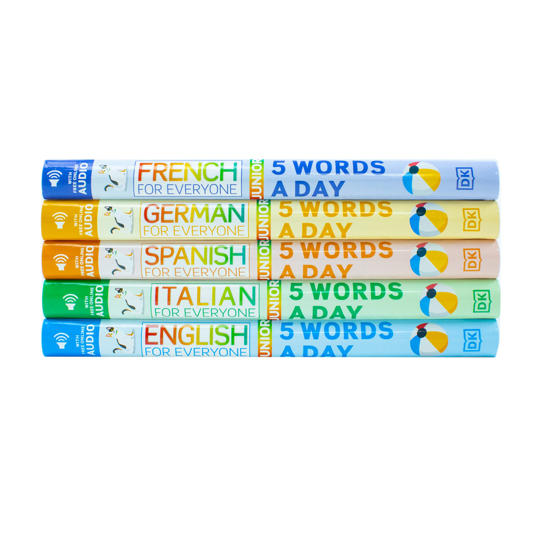 5 Words a Day series 5 Books Collection Set By DK (French for Everyone ...