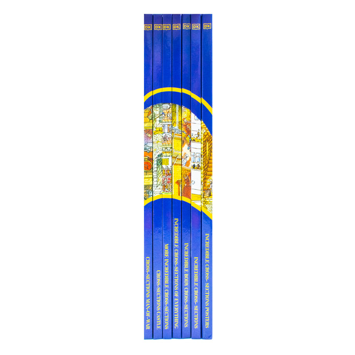 Stephen Biesty’s Incredible Cross-Sections 6-Book Collection Box Set + Poster Book (Cross-Sections Castle, Man-Of-War, Incredible Body Cross-Sections, Incredible Cross-Sections, of Everything & More)