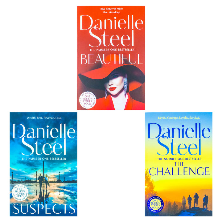 Danielle Steel Collection 3 Books Set - Beautiful, Suspects and The Challenge | Paperback