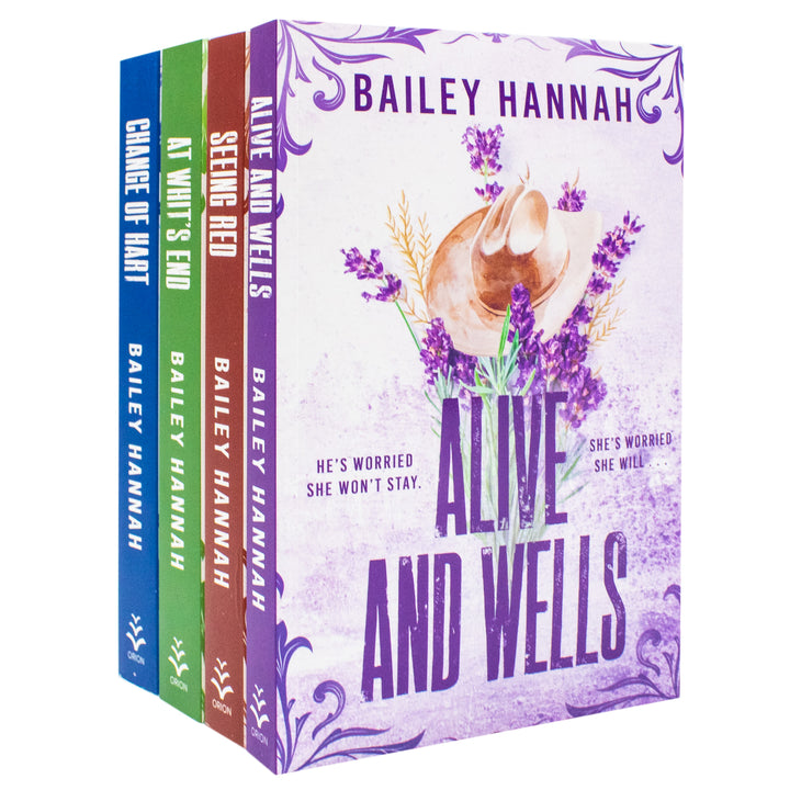 Wells Ranch Series 1-4 Books Collection Set By Bailey Hannah (Alive and Wells, Seeing Red, Change of Hart and At Whit's End) | Paperback