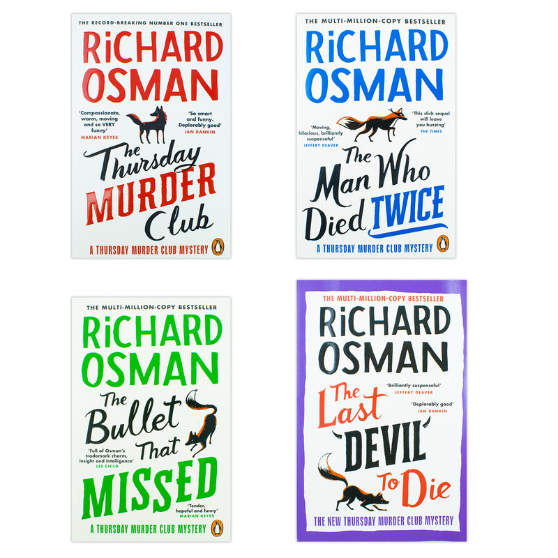 Richard Osman 4 Book Set – The Thursday Murder Club, The Man Who Died Twice & More | Mystery, Crime Thrillers, UK Author, Paperback Collection
