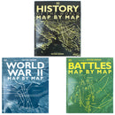 Map by Map Series 3 Books Collection Set By Peter Snow (Battles Map By Map, History of the World Map By Map, World War II Map By Map