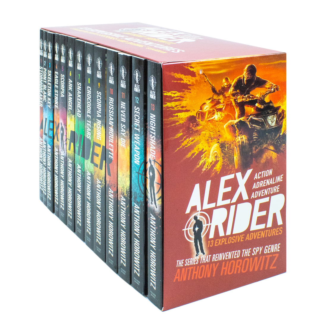 Alex Rider Series 13 Books Collection Set by Anthony Horowitz | Adventure, Thriller, Young Adult Fiction- Stormbreaker, Point Blanc,Skeleton Key& more